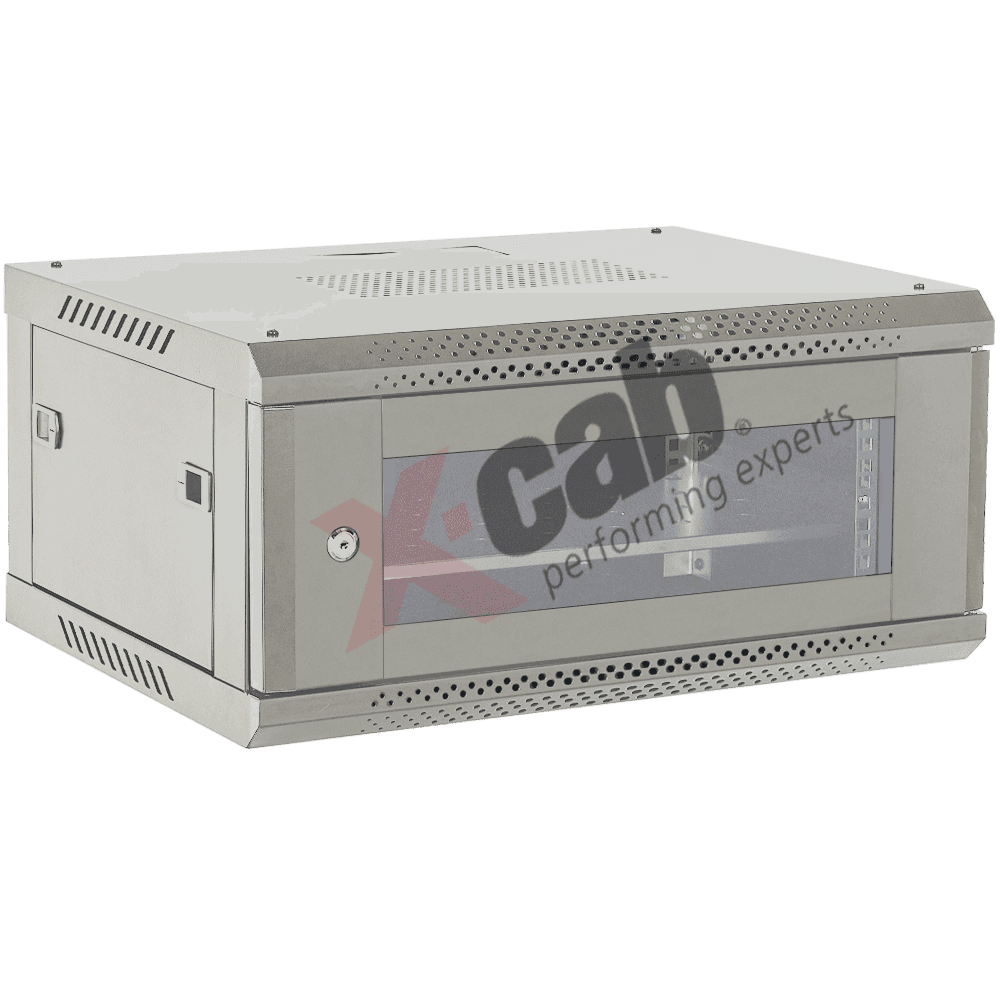 Cabinet metalic de perete 19", tip rack wallmount, 4U 600x450 mm, Xcab Gri "Xcab-4U45S.7035"