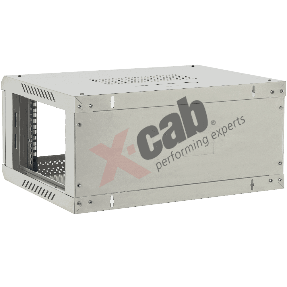 Cabinet metalic de perete 19", tip rack wallmount, 4U 600x450 mm, Xcab Gri "Xcab-4U45S.7035" — miniatură