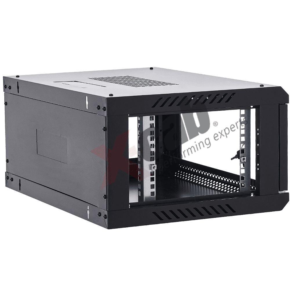 Cabinet metalic de perete 19", tip rack wallmount, 4U 600x450 mm, Xcab Negru "Xcab-4U45S.9004" — miniatură