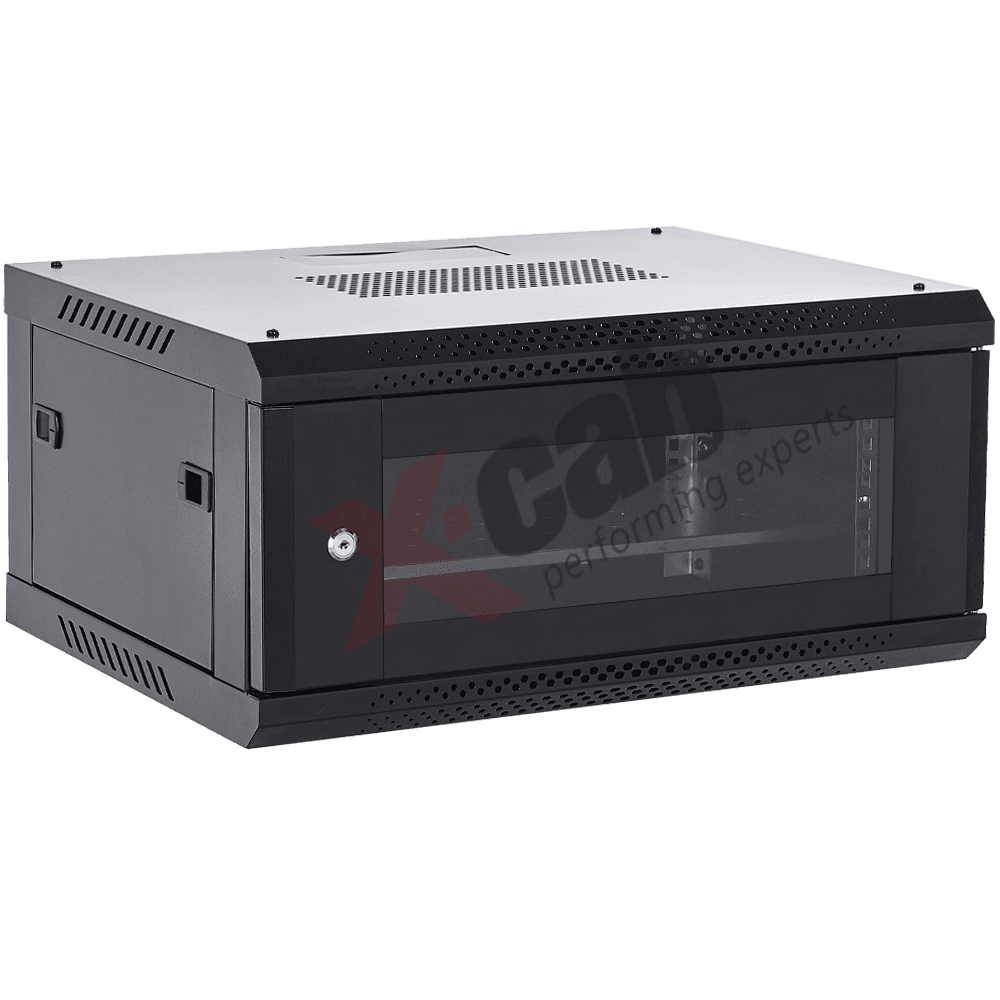Cabinet metalic de perete 19", tip rack wallmount, 4U 600x450 mm, Xcab Negru "Xcab-4U45S.9004"