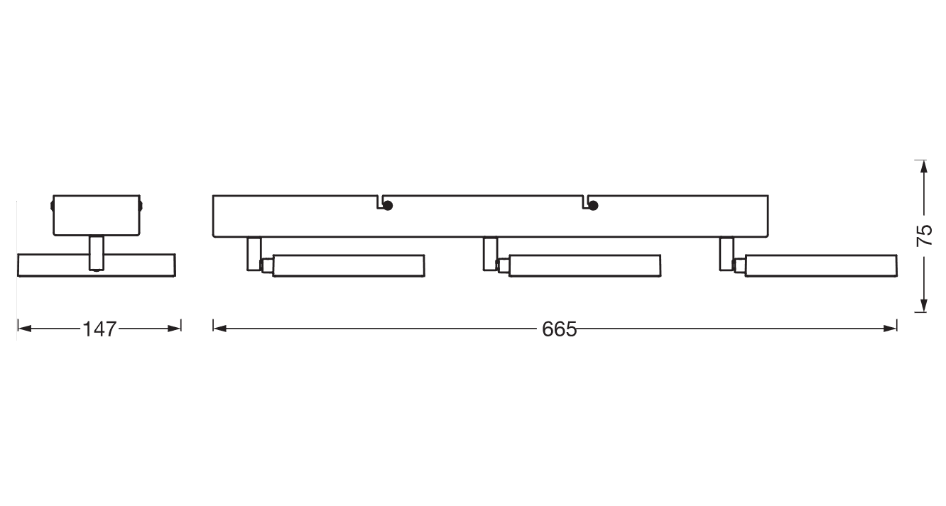 DECOR SPOT SATURN W 666MM 29W CCTWTLEDV "000004058075828001" — miniatură