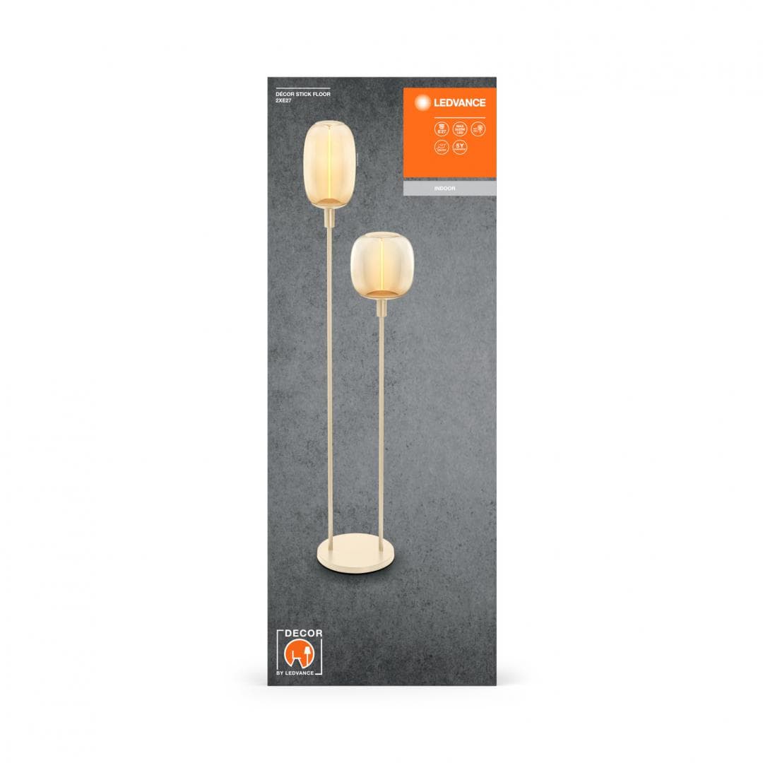 DECOR STICK FLOOR 2XE27 BG LEDV "000004058075833098" — miniatură