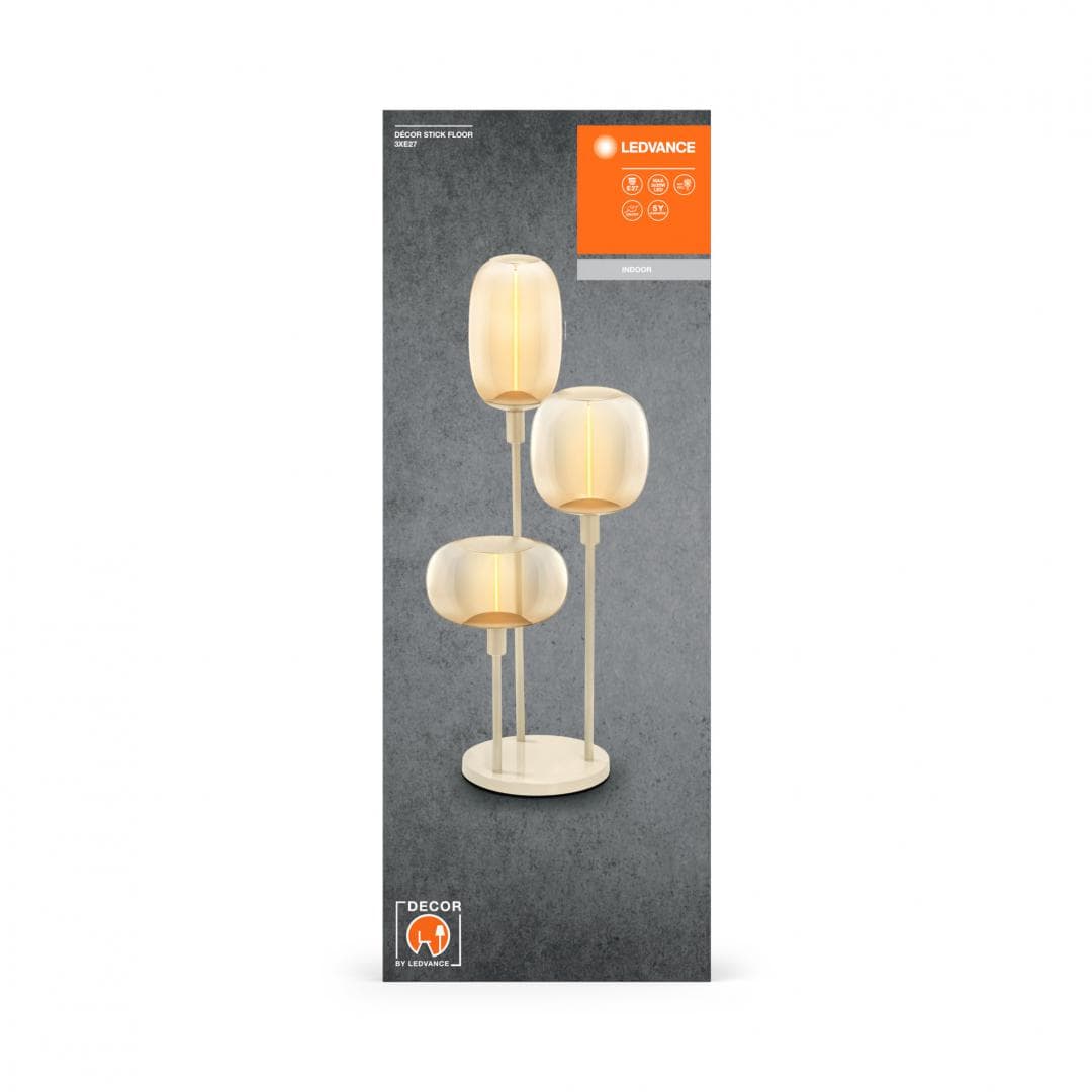 DECOR STICK FLOOR 3XE27 BG LEDV "000004058075833111" — miniatură