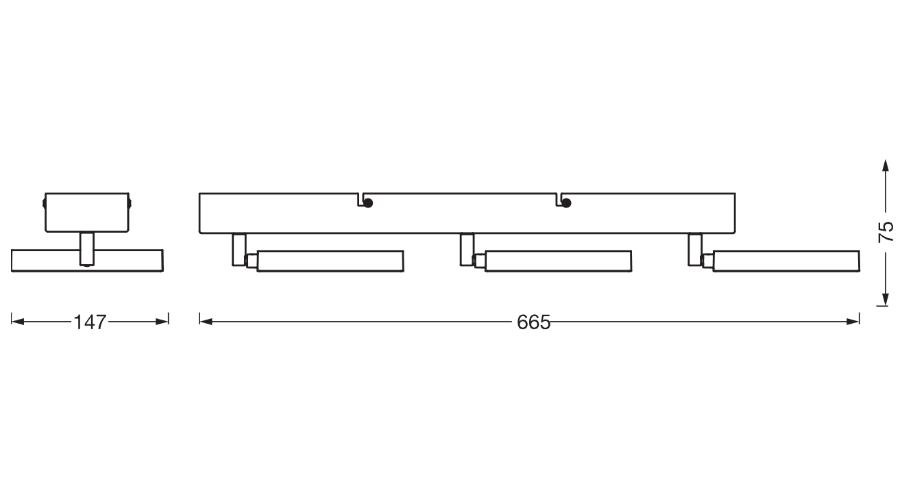DECOR SPOT SATURN W 666MM 29W CCTBKLEDV "000004058075833517" — miniatură