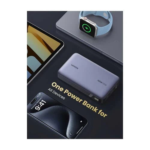 POWER BANK Ugreen "PB720", 20000mAh, 100W, 1 x USB Type-C input, 2 x USB Type-C output, 1 x USB output, gri, "25188" - 6941876221882 — miniatură