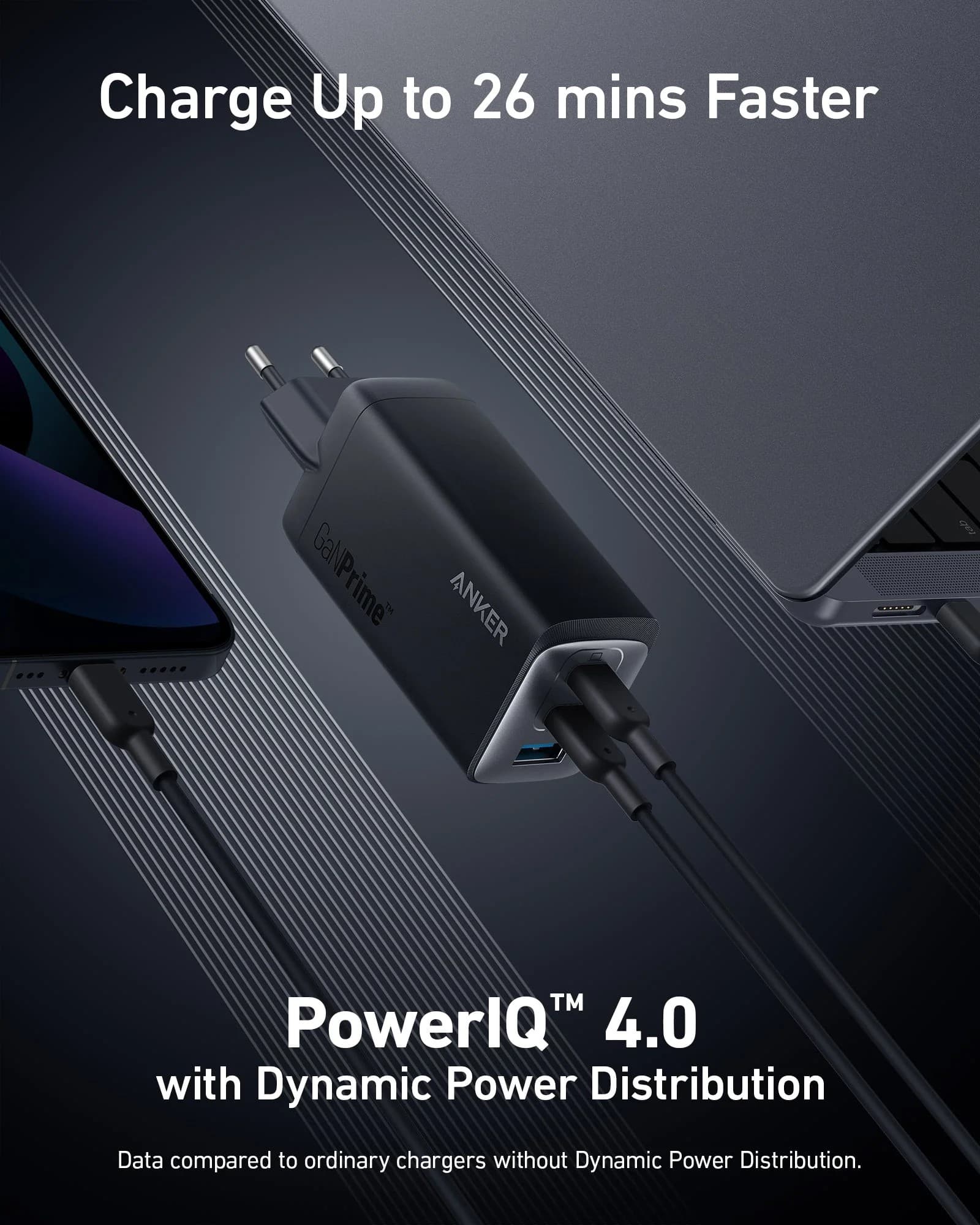 INCARCATOR retea Anker "735 GaNPrime III" 65W, PD 3.0, QC 3.0, 2 x USB Type-C, 1 x USB, negru, "A2668311" - 0194644099091 — miniatură