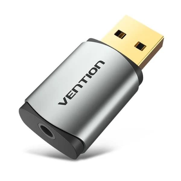 PLACA de SUNET Vention USB External Sound Card Gray Metal Type(CTIA), "CDNH0"