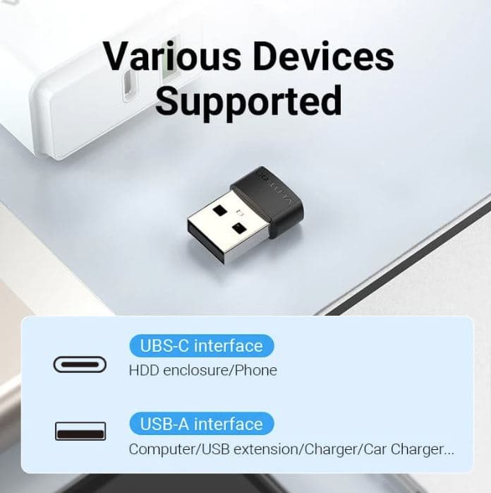 Adaptor USB OTG Vention, USB 2.0 (T) la USB Type-C (M), rata transfer 480 Mbps, invelis PVC, negru, "CDWB0" - 6922794755277 — miniatură