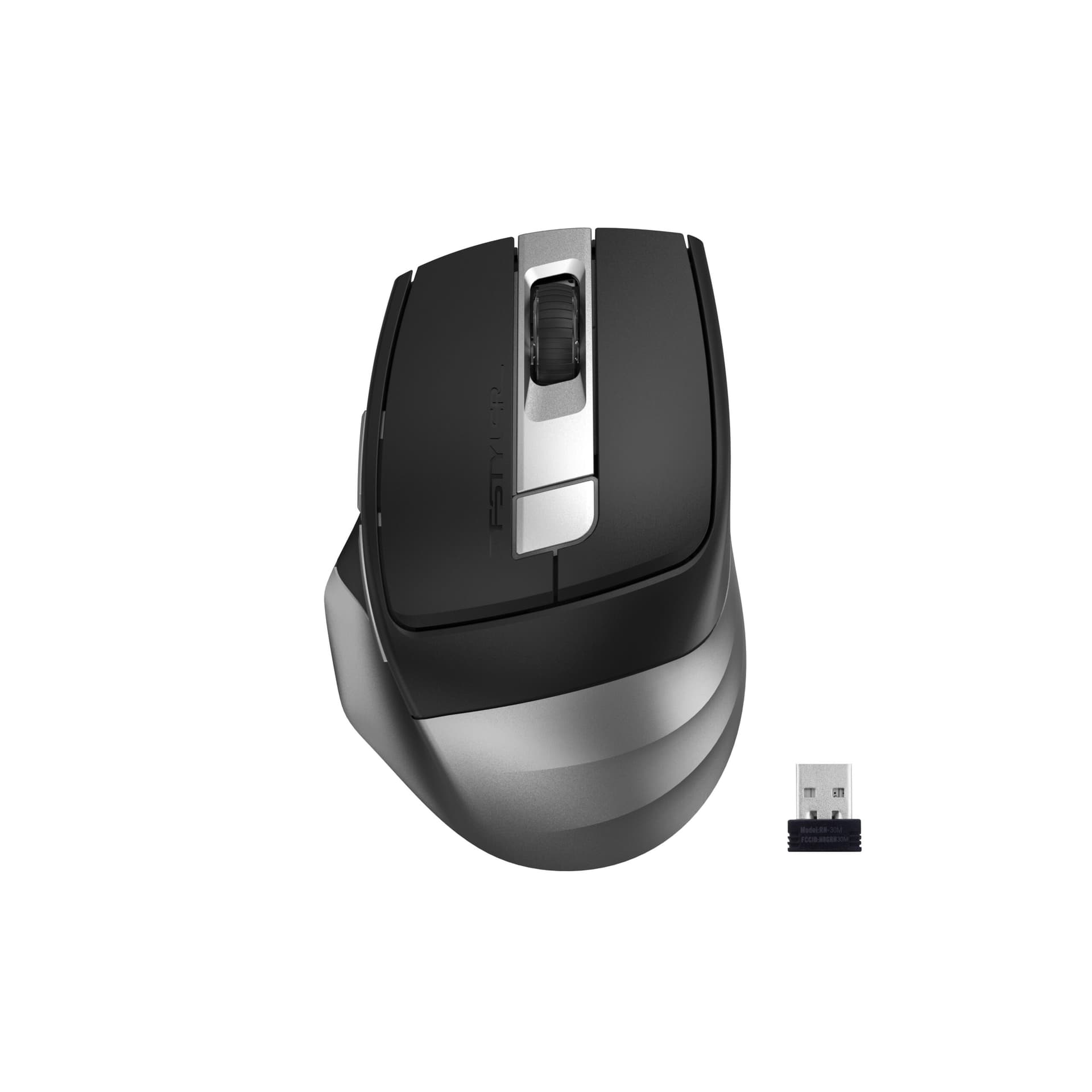 MOUSE A4tech, PC sau NB, wireless, 2.4GHz + BT, optic, 2000 dpi, butoane/scroll 6/1, gri, Fstyler "FB35C-SG" — miniatură