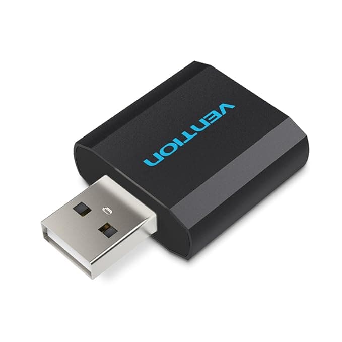 PLACA de SUNET Vention, extern, 2.1, interfata USB 2.0 (T) la 2x 3.5mm Jack (M), negru, "VAB-S17-B" — miniatură