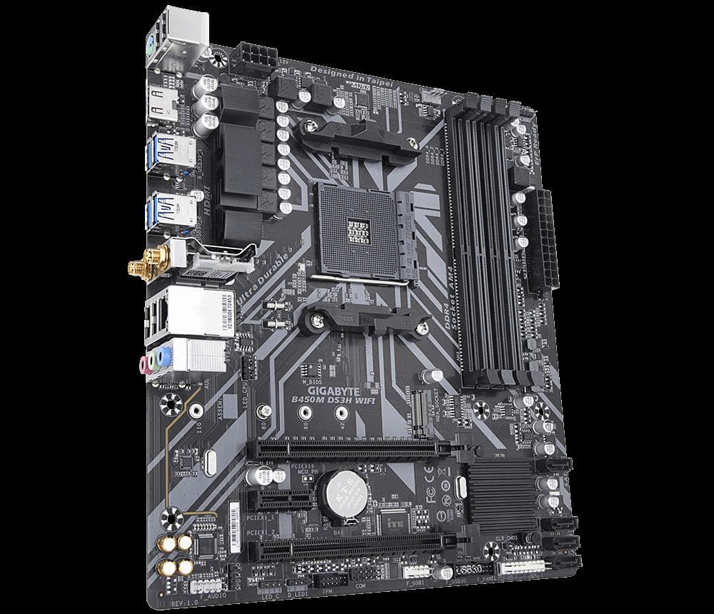 GIGABYTE B450M DS3H WIFI AM4 4xDDR4 4xSATA 1xM.2 "B450M DS3H WIFI" — miniatură