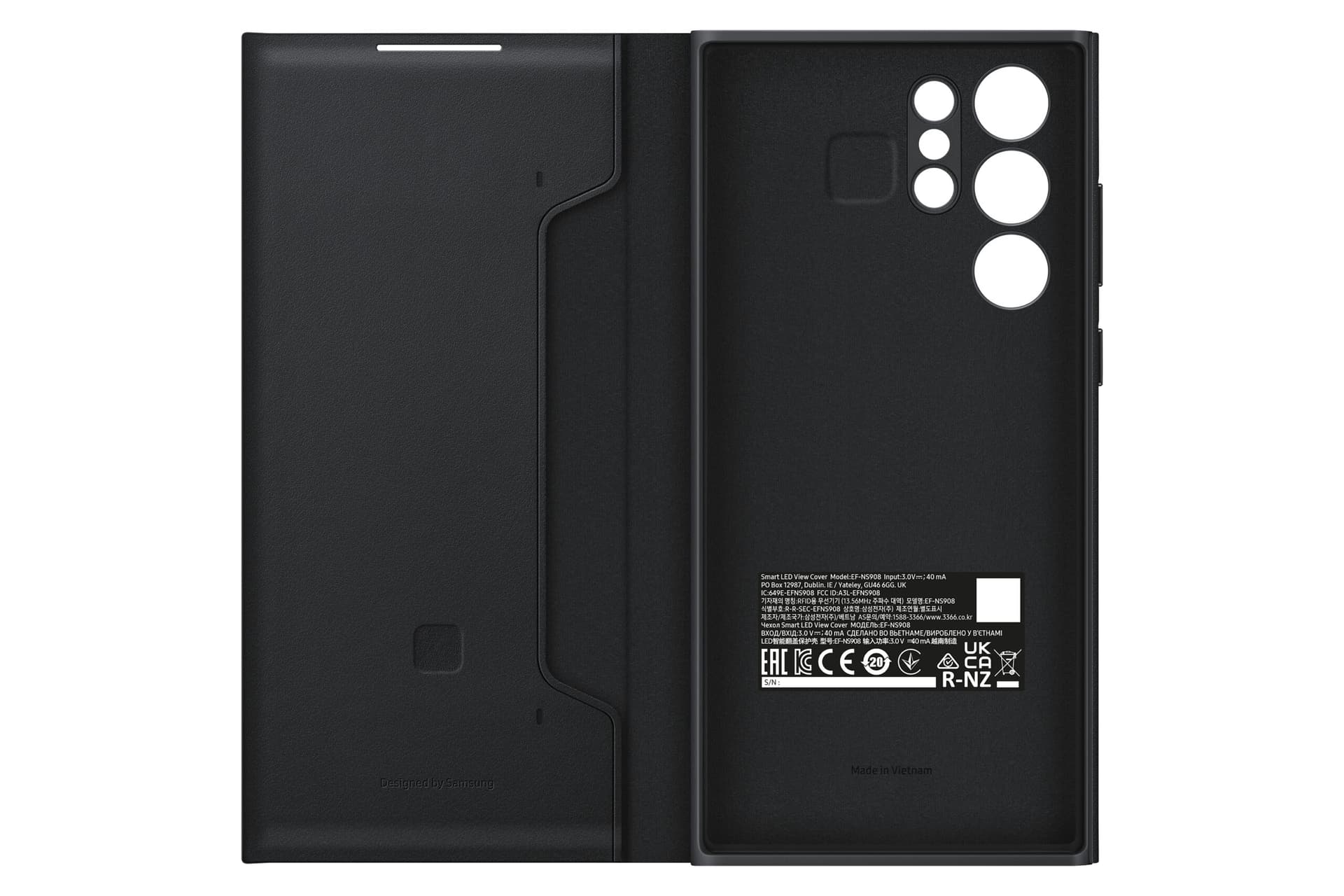 Smart LED View Cover Galaxy S22 Ultra S908 Black "EF-NS908PBEGEE" — miniatură