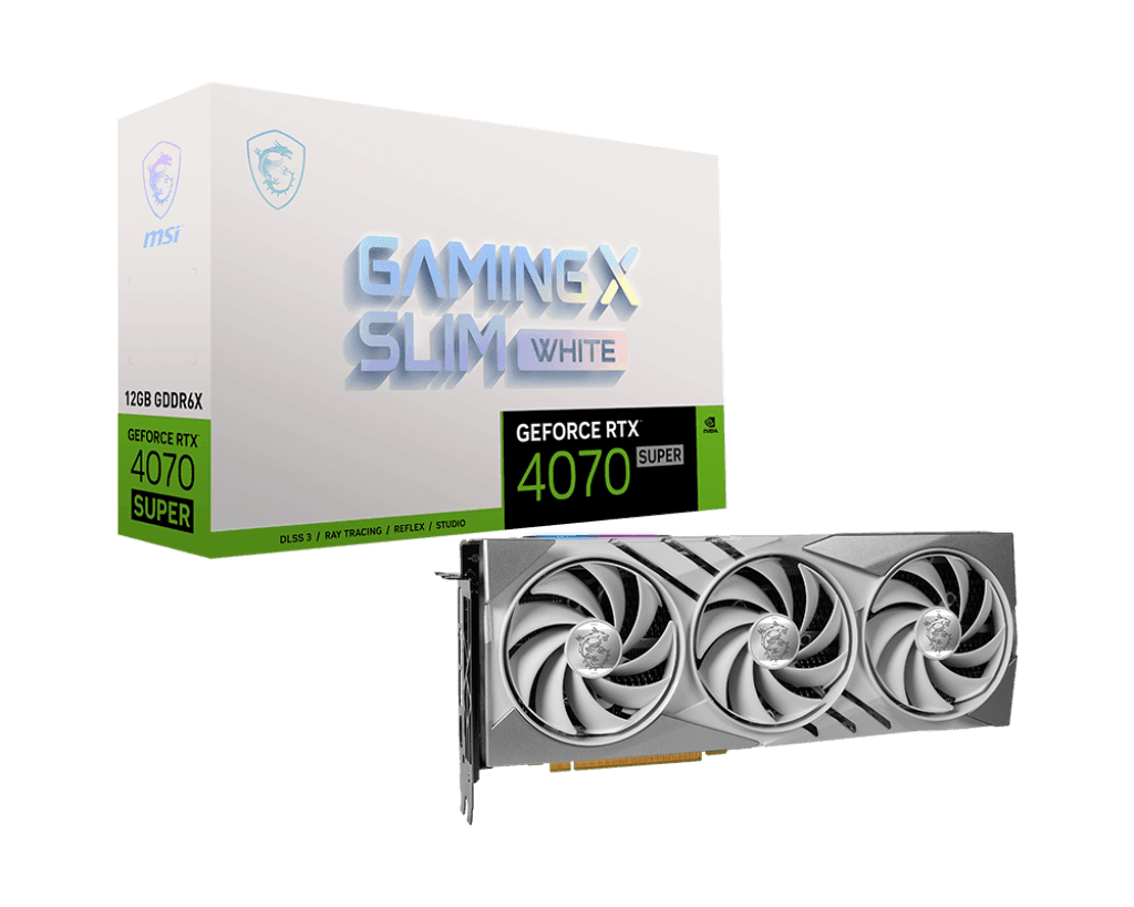 MSI GeForce RTX 4070 SUPER 12G GAMING X SLIM WHITE "GeForce RTX 4070 SUPER 12G GAMING X SLIM WHITE" — miniatură