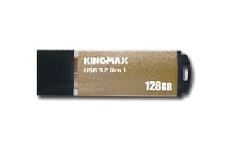 MEMORIE USB 3.0 KINGMAX 64 GB, cu capac, carcasa aluminiu, galben, "KM64GMB03Y"