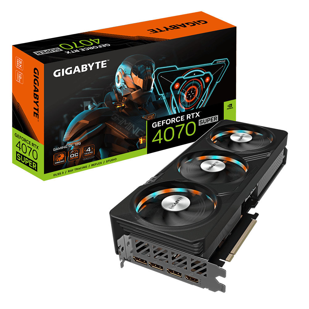 GIGABYTE GeForce RTX 4070 SUPER GAMING OC 12G, GDDR6X, 12 GB, 192-bit "N407SGAMING OC-12GD" — miniatură