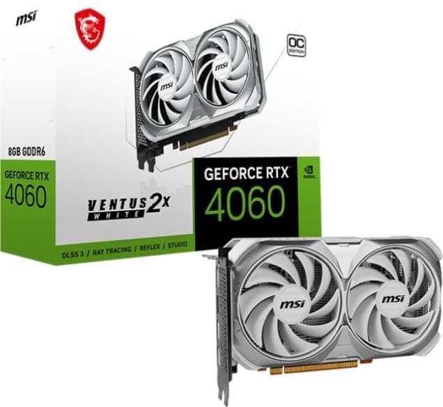 Placa video nVidia GeForce RTX 4060 VENTUS 2X OC 8GB GDDR6 128 White "V516-030R"