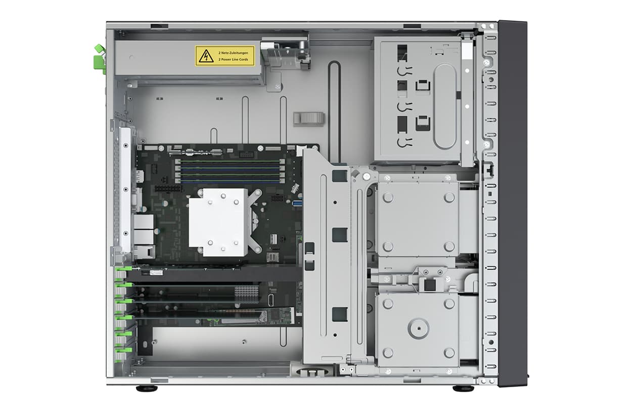 FUJITSU PRIMERGY TX1330 M5 SFF-8 Xeon E-2388G 32GB SW-RAID noHDD 2x1Gb 1x500W Titanium TPM iRMC eLCM 1YOS "VFY:T1335SC041IN" — miniatură