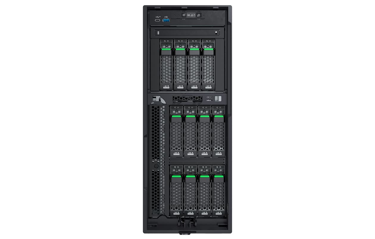 FUJITSU PRIMERGY TX1330 M5 SFF-8 Xeon E-2388G 32GB SW-RAID noHDD 2x1Gb 1x500W Titanium TPM iRMC eLCM 1YOS "VFY:T1335SC041IN" — miniatură