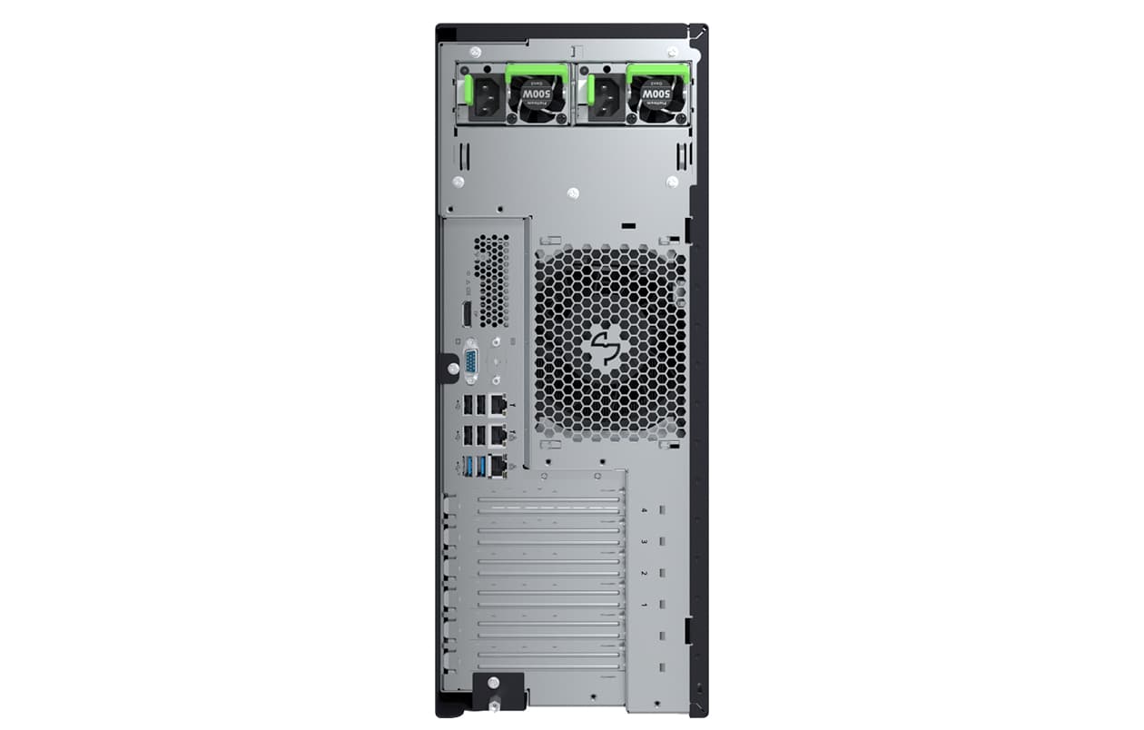 FUJITSU PRIMERGY TX1330 M5 SFF-8 Xeon E-2388G 32GB SW-RAID noHDD 2x1Gb 1x500W Titanium TPM iRMC eLCM 1YOS "VFY:T1335SC041IN" — miniatură