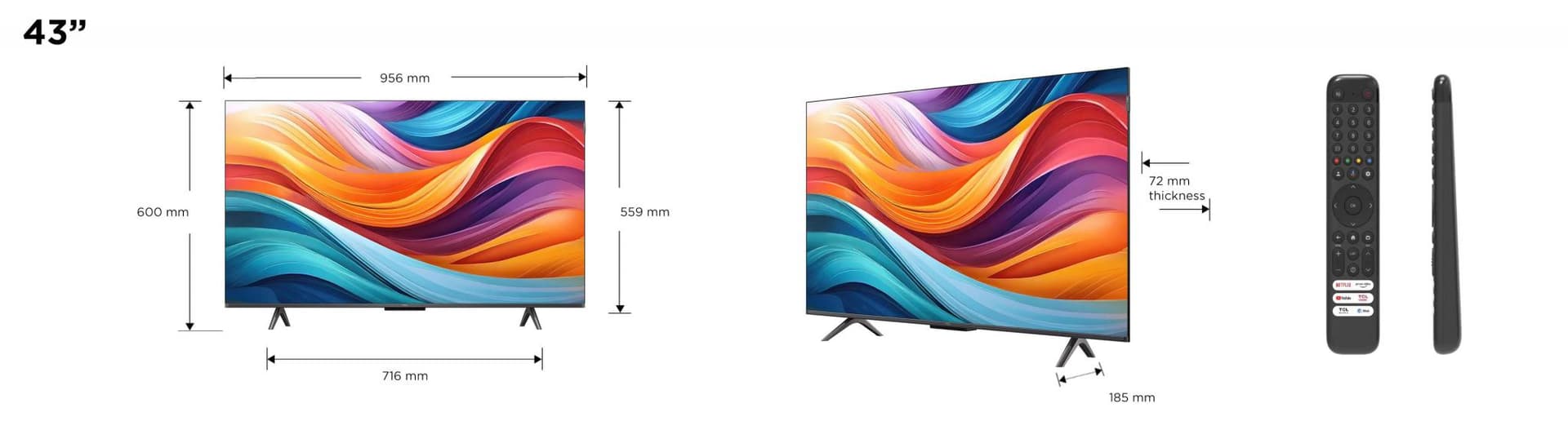 Qled TV 4K 43(109cm) TCL 43T7B (Model "43T7B" — miniatură