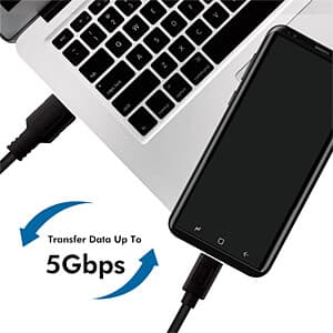 CABLU alimentare si date LOGILINK, pt. smartphone, USB 3.2, USB Type-C (T) la USB-A (T), suporta pana la 5V/3A 15W, dublu ecranat,1m, negru, "CU0168" — miniatură