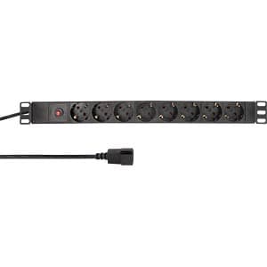 PDU LOGILINK 1U pt. rack 19 inch, 8 prize Schuko, intrare IEC, max 10 A, breaker, protectie la supratensiune, 3 m, "PDU8C03"