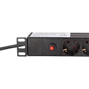 PDU LOGILINK 1U pt. rack 19 inch, 8 prize Schuko, intrare IEC, max 10 A, breaker, protectie la supratensiune, 3 m, "PDU8C03" — miniatură