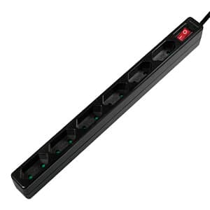 PRELUNGITOR LOGILINK, Euro skt x 6, conectare prin Schuko (T), cablu 1.5 m, 7.5 A, protectie contact accidental, on / off, negru, "LPS232B" — miniatură