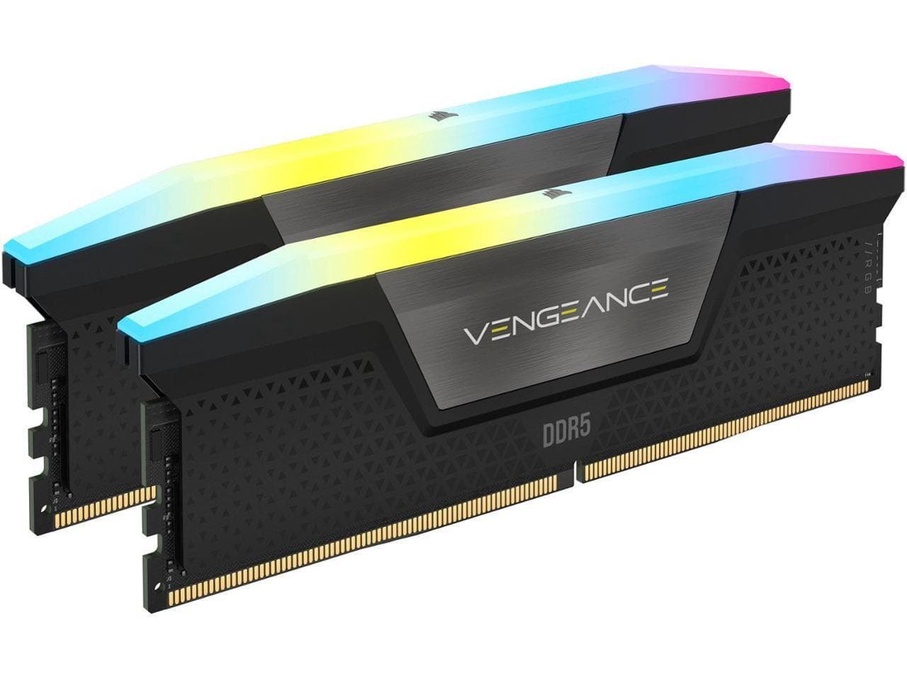Corsair Vengeance RGB 64GB, DDR5, 6000MHz, 2x32GB, Negru "CMH64GX5M2B6000C38"