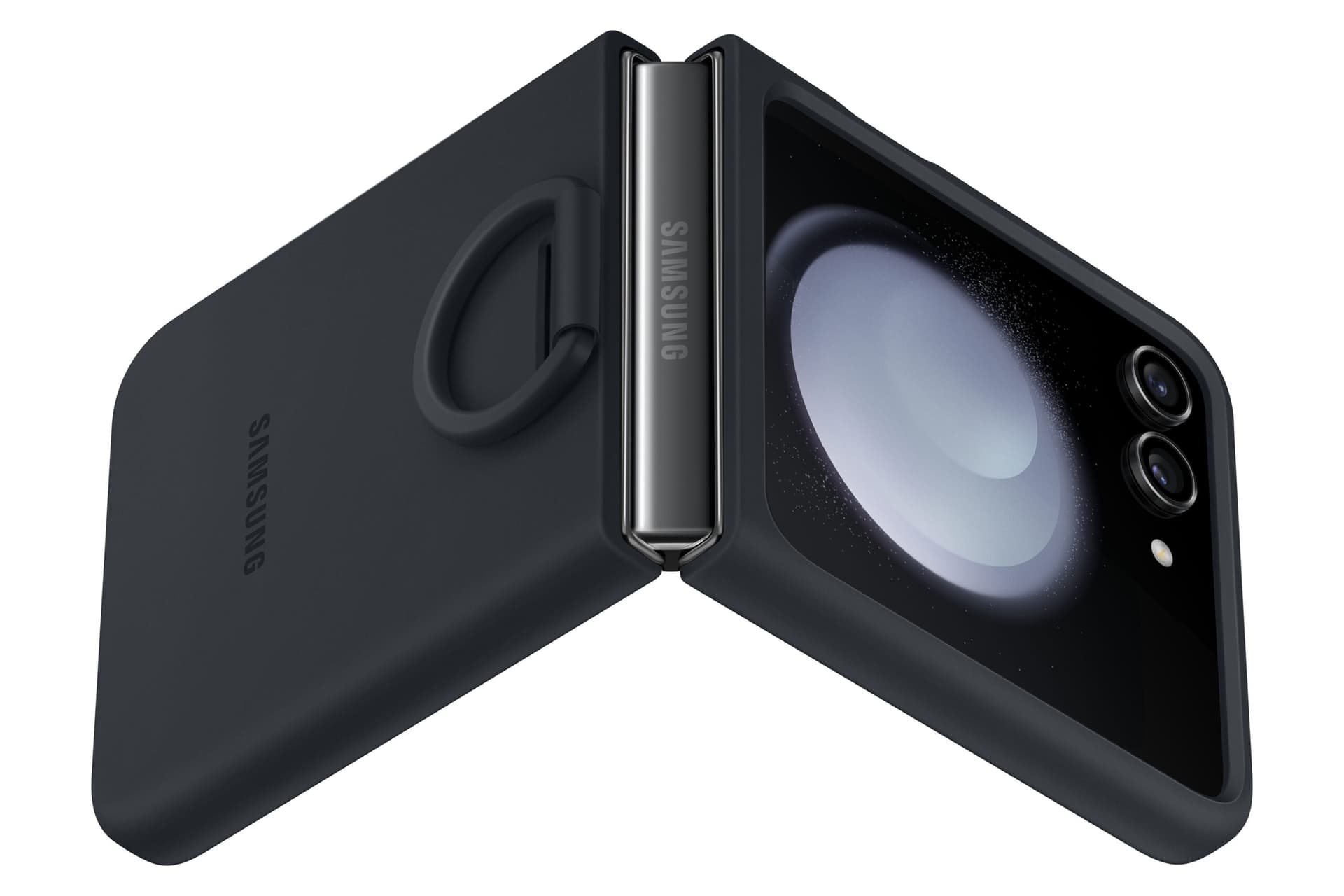 Husa Silicone Case with Ring pentru Galaxy Flip5, Indigo "EF-PF731TNEGWW" — miniatură