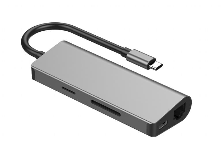 DOCKING Station Gembird universal, 5-in-1, conectare PC USB Type C, USB-C x 1, USB-A 3.1 x 3, porturi video HDMI x 1, PD 100 W, Audio, argintiu, "A-CM-COMBO5-05" — miniatură