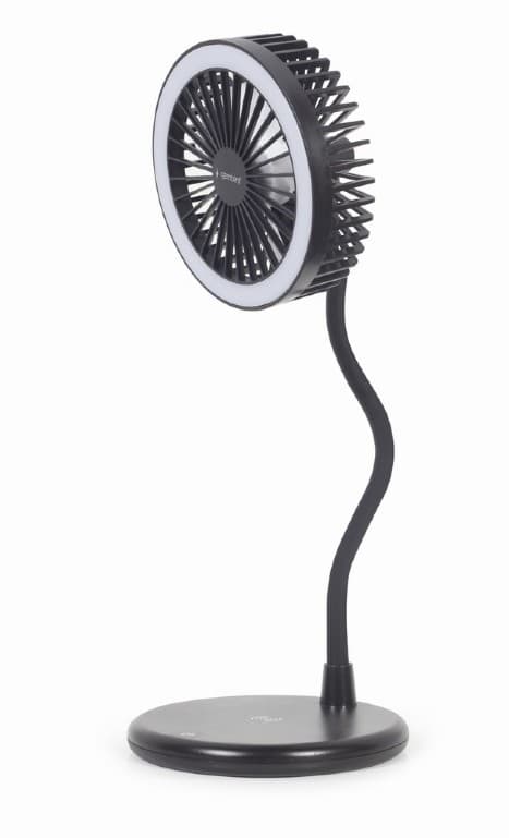 LAMPA BIROU LED Gembird, 3-in-1, incarcare wireless, putere 10W, ventilator 3 viteze, alimentator USB neinclus, negru "TA-WPC10-LEDFAN-01"