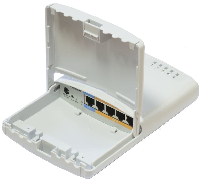 Router PowerBox Outdoor 5x Ethernet port router with PoE output 6V-30V/1-2A "MT RB750P-PBR2" — miniatură