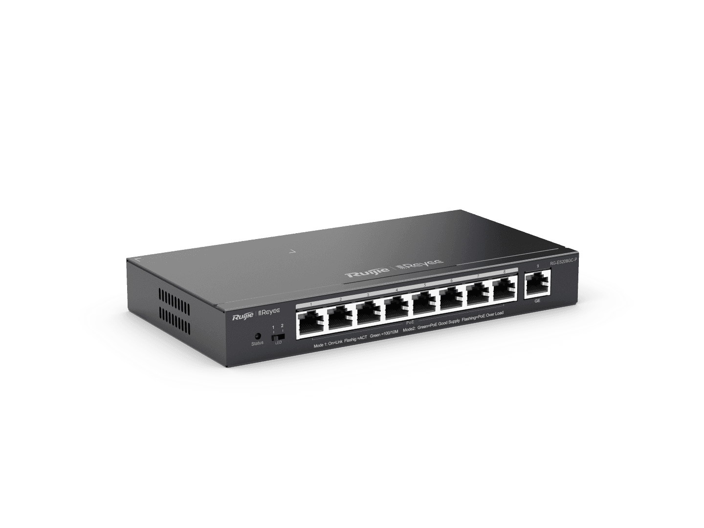 Switch Reyee, RG-ES209GC-P, 9-Port Gigabit SmartPOE Switch, RJ45 Ports including 8 PoE/POE+Ports "RG-ES209GC-P" — miniatură