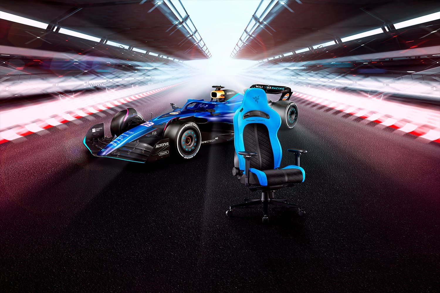 Scaun Gaming Enki Pro - Williams Esports Edition | Premium-Gaming "RZ38-03710300-R3G1" — miniatură