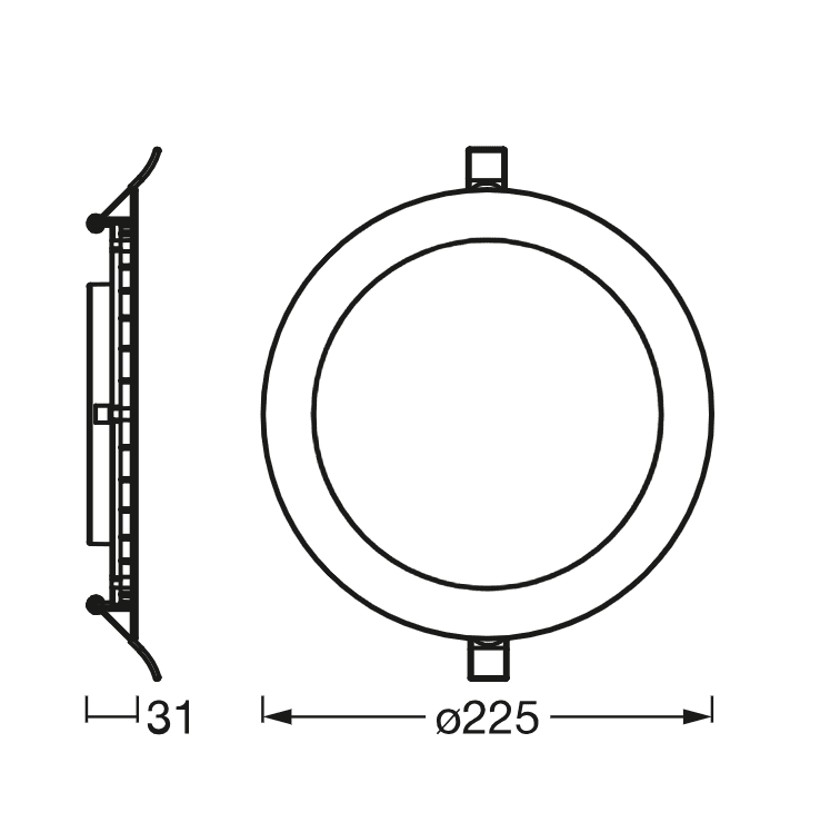 DL SLIM 225MM 22W 3000K 230V WT LEDV "000004058075573093" — miniatură