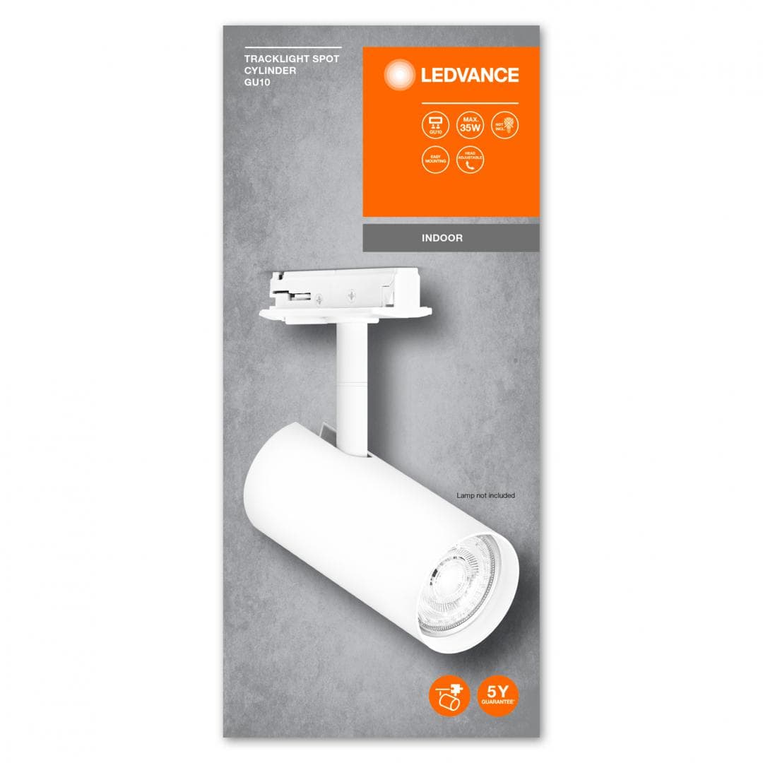 TRACKLIGHT SPOT CYLINDER WT GU10 LEDV "000004058075756588"