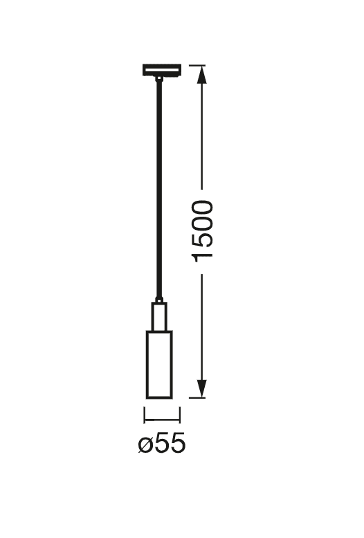 TRACKLIGHT PENDANT CYLINDER BK GU10LEDV "000004099854012754" — miniatură