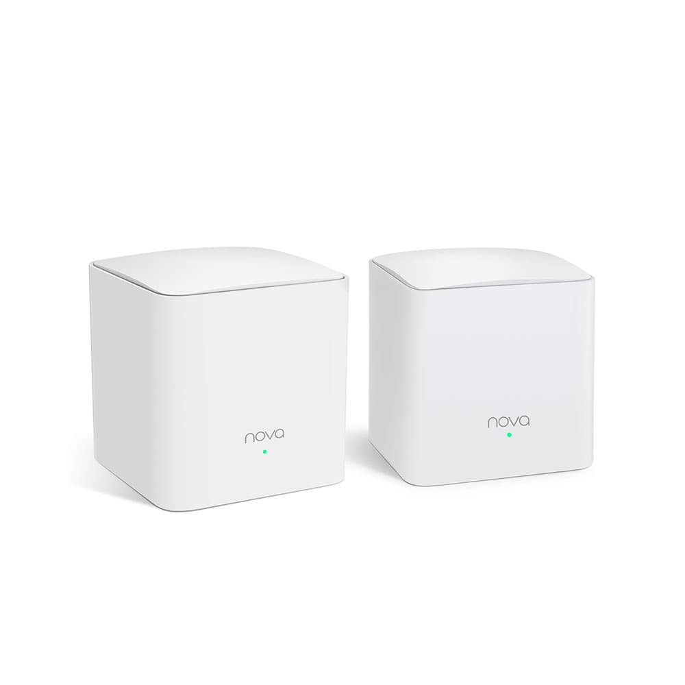 Tenda| MW5c (2 pack) Router wireless 802.11ac AC1200,1 WAN,1 LAN Gigabit pt fiecare unitate,2xant int| Acoperire max 230mp Gaming; Streaming 4k,Cloud managed Alb "MW5C(2 PACK)"