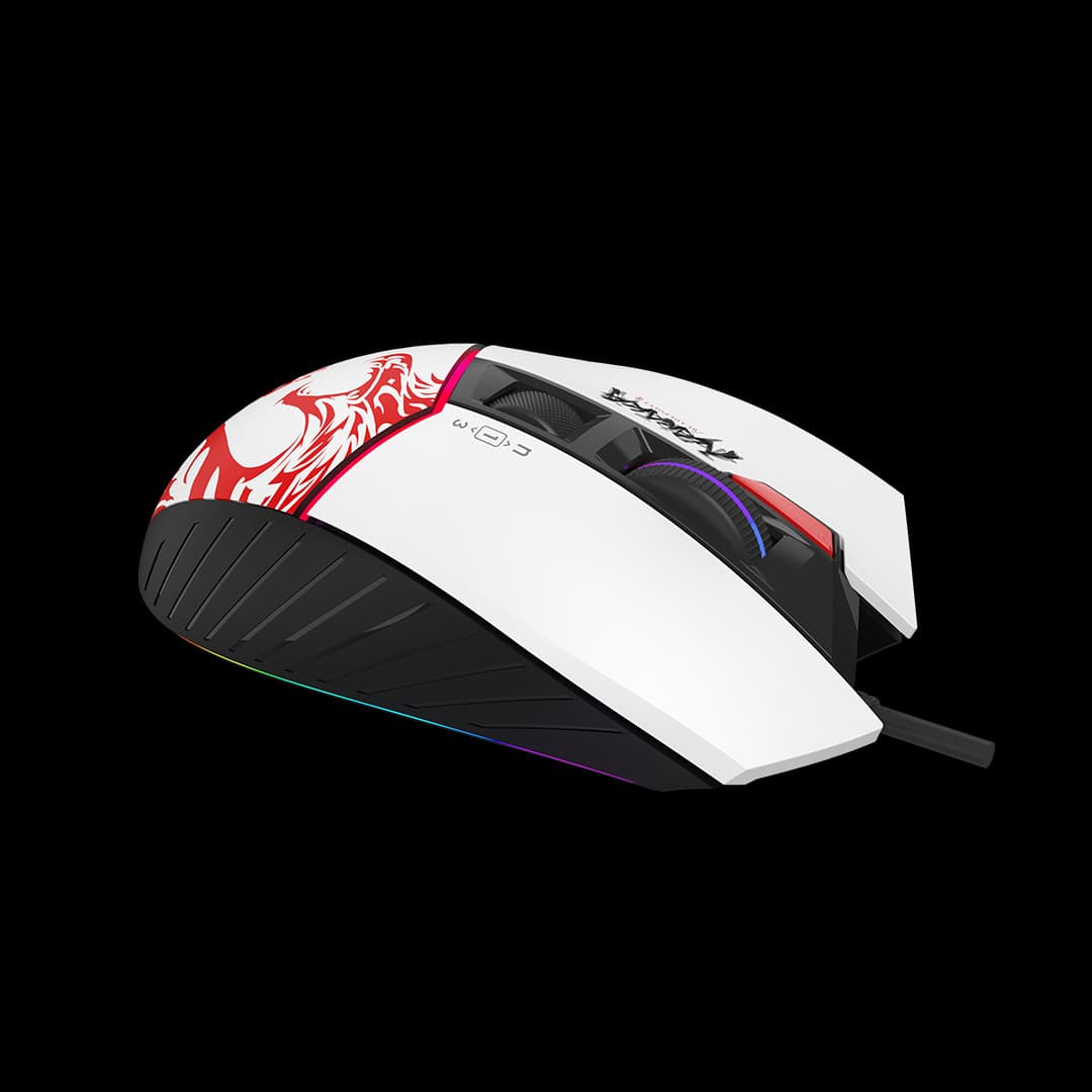 MOUSE A4tech - gaming, "Bloody co-branded Naraka", cu fir, USB, optic, 12000 cpi, butoane/scroll 10/1, alb, "W95 Max" (include TV 0.18lei) — miniatură