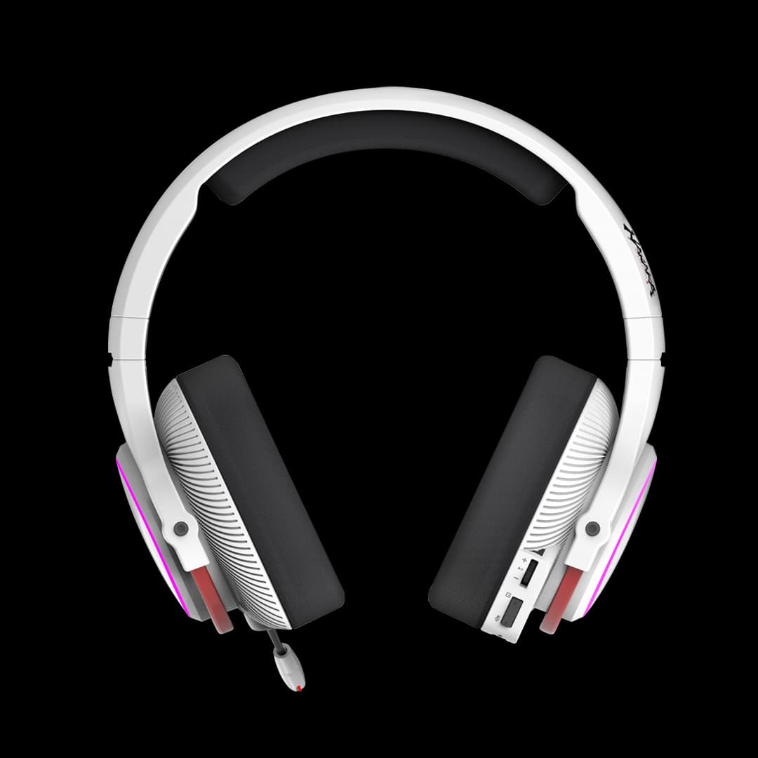 CASTI A4TECH - gaming, "Bloody co-branded Naraka",wireless 2.4GHz+BT 5.3, tip standard,utilizare multimedia (PC and more),mic pe casca, iluminare, alb, USB-C,cablu 1.5m "MR720" — miniatură