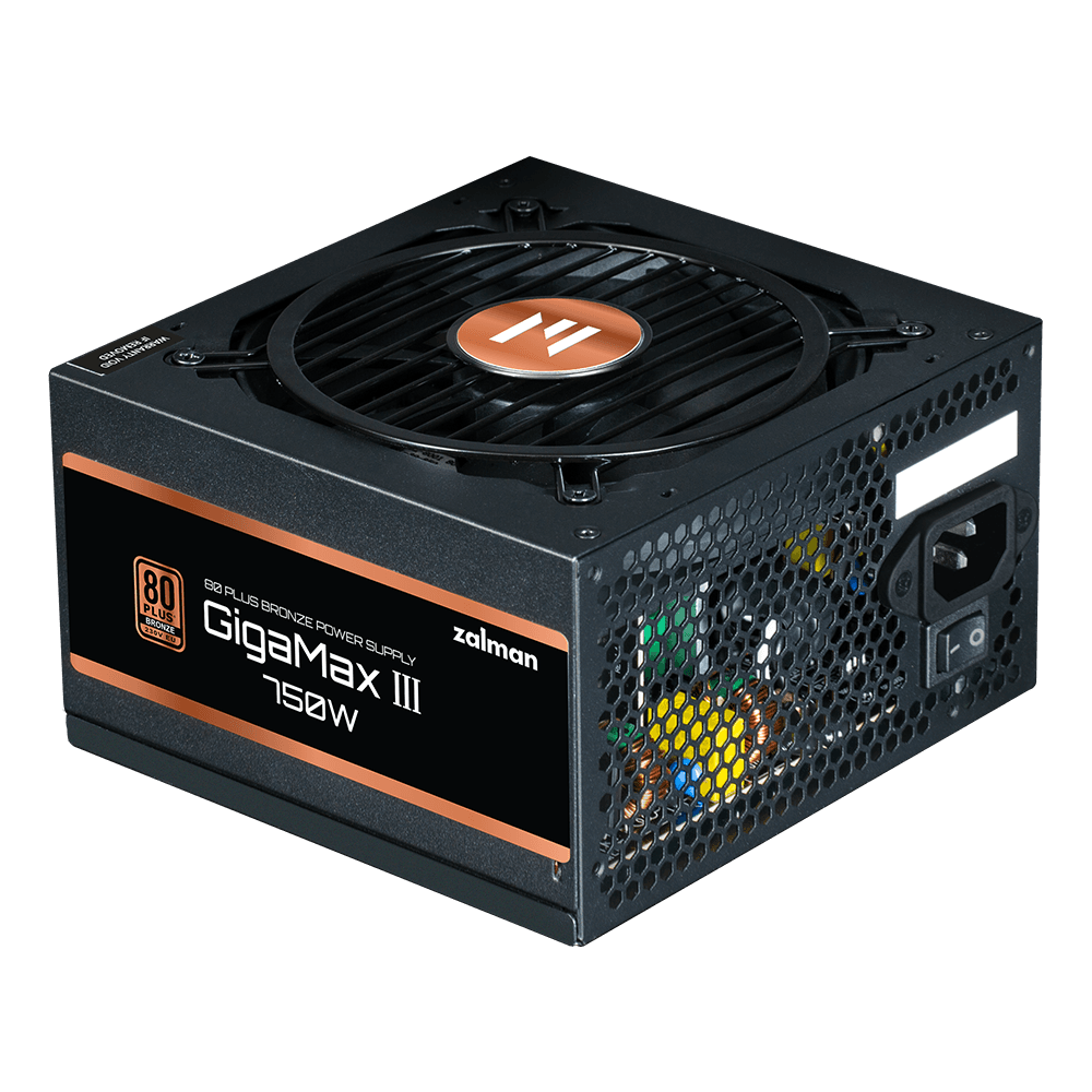 SURSA Zalman "GV3", 750W, certificare 80 Plus Bronze, non-modular, fan 120mm, negru, "ZM750-GV3"
