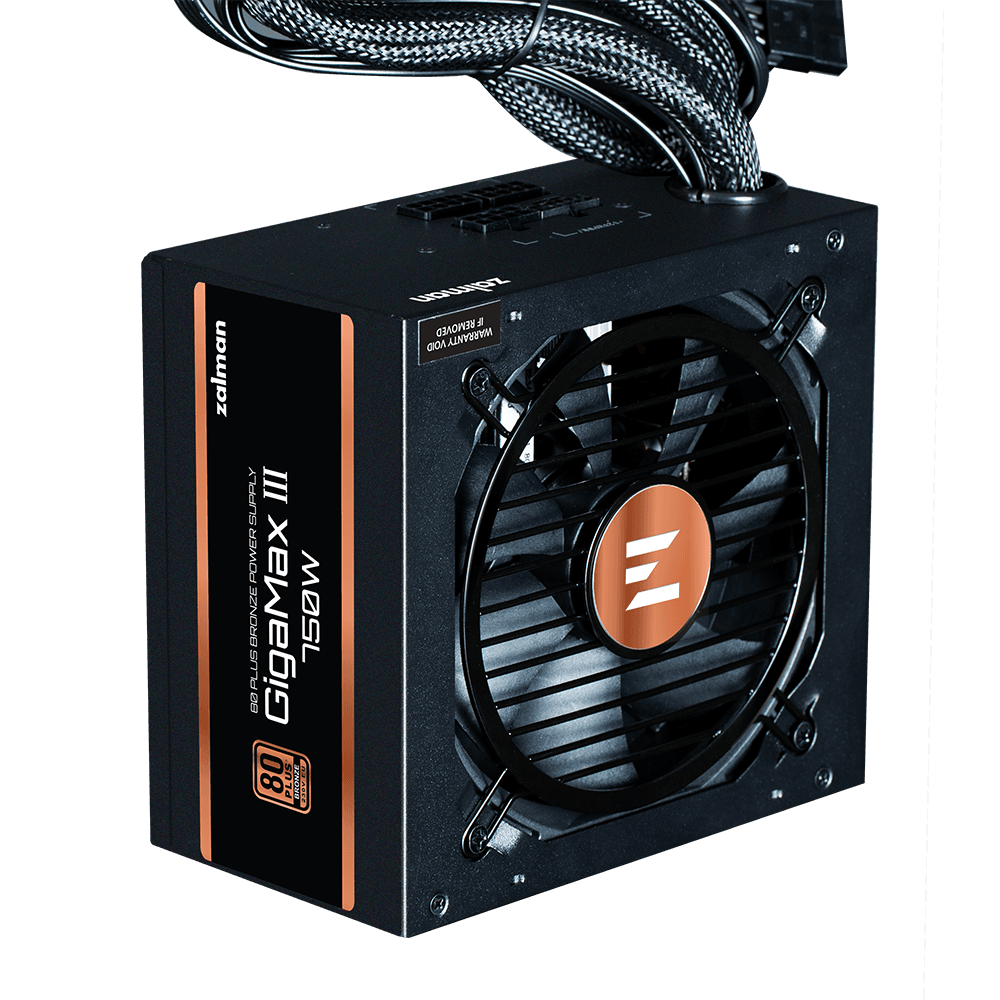 SURSA Zalman "GV3", 750W, certificare 80 Plus Bronze, non-modular, fan 120mm, negru, "ZM750-GV3" — miniatură