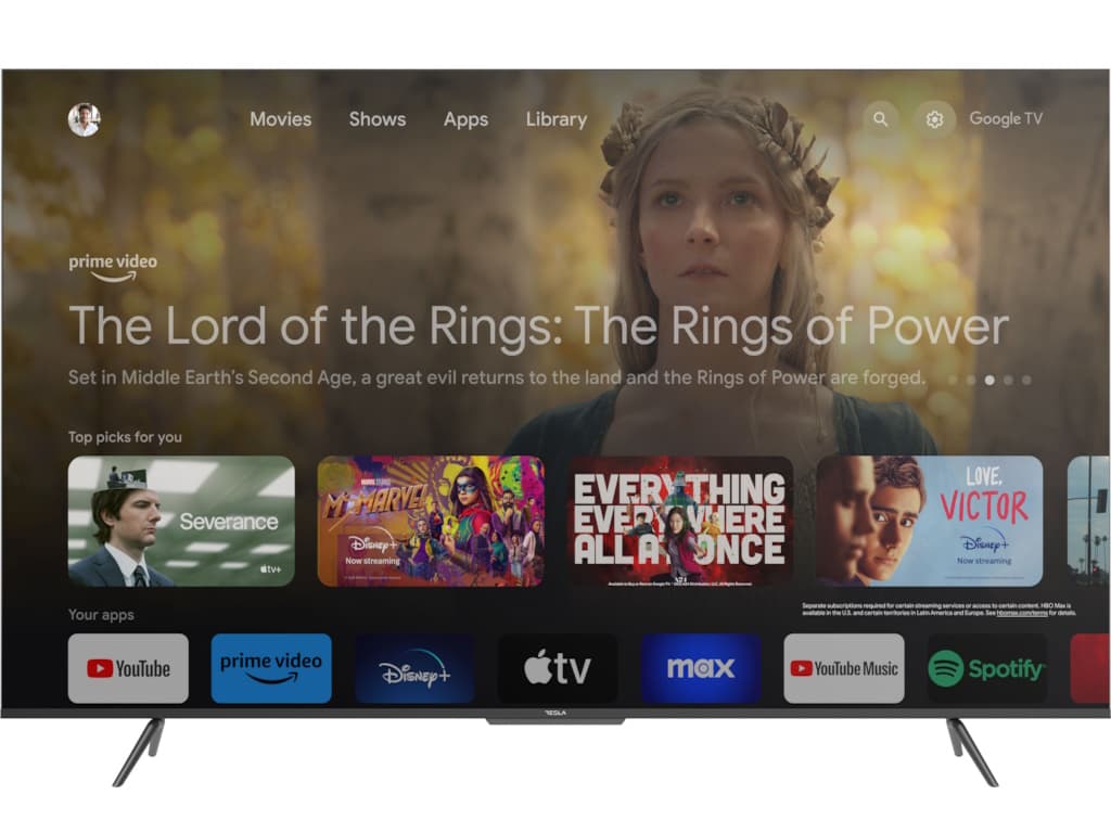 Tesla Google TV DLED 75S635BUS, 190 cm, UHD, blackDVB-T2/C/S2, 400 cd/m, CI+, VESA 400x200mm "75S635BUS" — miniatură
