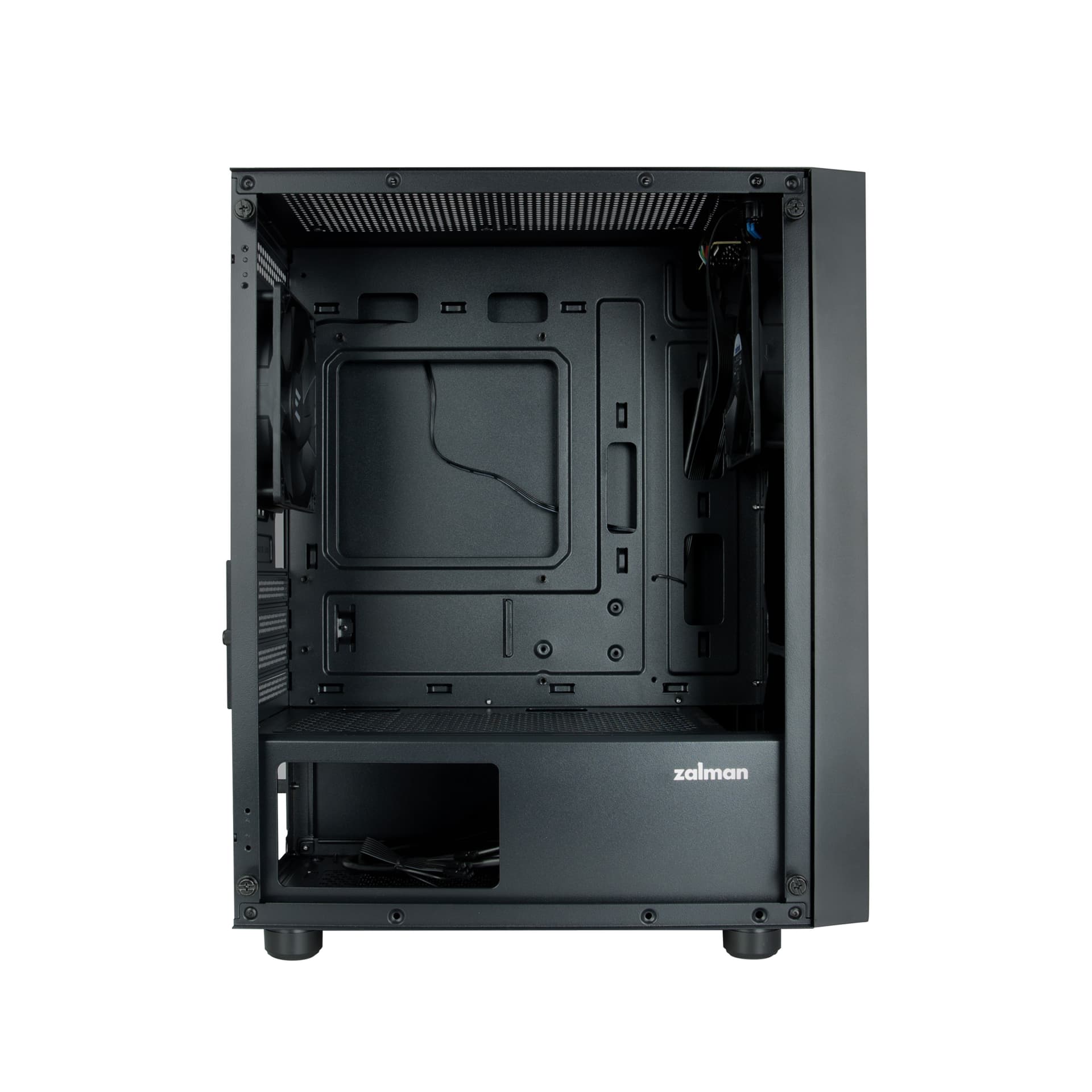 CARCASA Zalman "T3 plus", mini tower, office, fara sursa, suporta 8xfan, 2xfan inclus, USB 3.1 gen1 x 2, USB 2.0 x 1, audio+mic, 4 sloturi expansiune, negru, "T3 PLUS" — miniatură