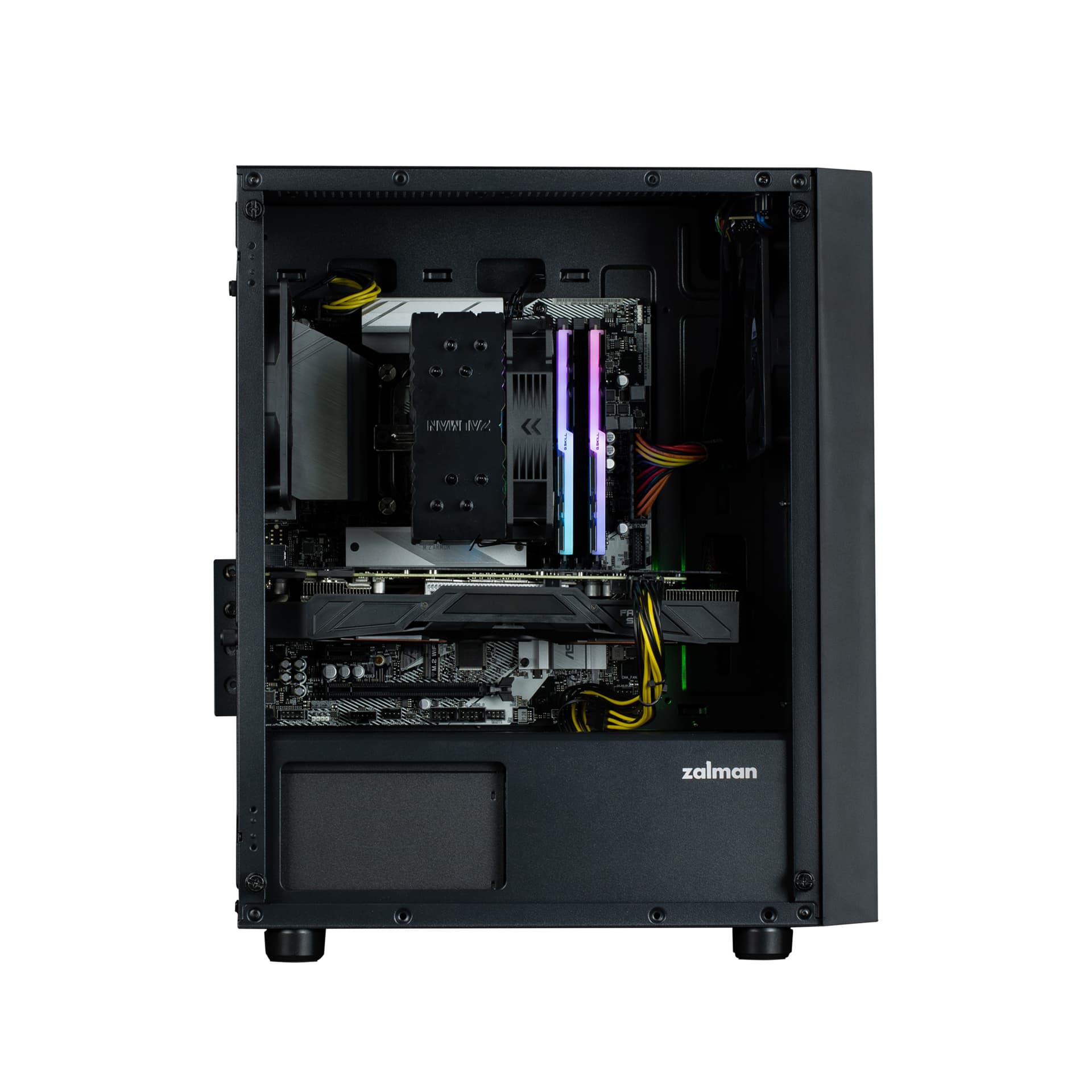 CARCASA Zalman "T3 plus", mini tower, office, fara sursa, suporta 8xfan, 2xfan inclus, USB 3.1 gen1 x 2, USB 2.0 x 1, audio+mic, 4 sloturi expansiune, negru, "T3 PLUS" — miniatură