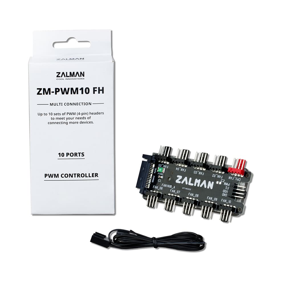 Fan HUB Zalman, 10 port x 4-pin PWM, SATA 12V, "ZM-PWM10 FH" — miniatură