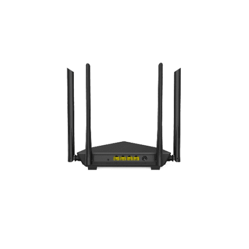 ROUTER Tenda wireless, 802.11a.c,AC 1200 Dual Band,Porturi 1 WAN, 3 LAN Gigabit,Antene 4 externe 6 dbi,CPU Dual Core 1 GHz,Gamimg & Streaming,Negru "AC10V3.0" — miniatură