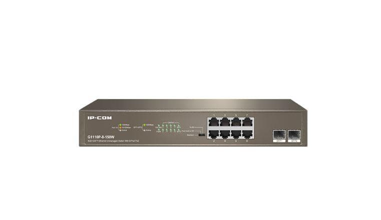 IP-COM 8-PORT + 2SFP GIGABIT SWITCH POE "G1110P-8-150W" — miniatură