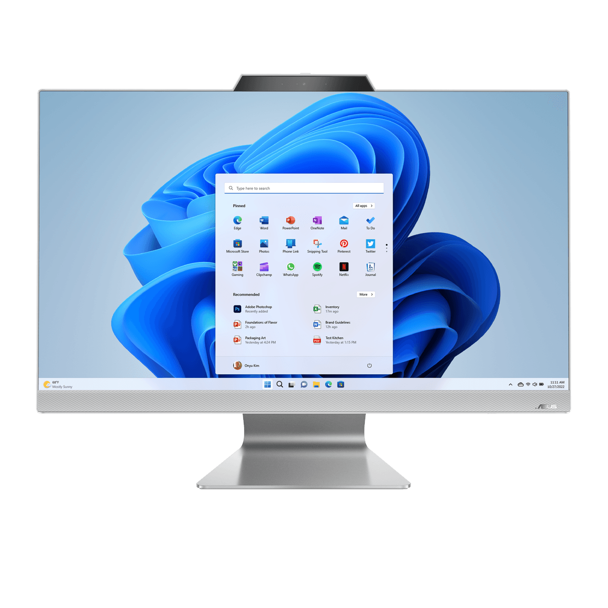 Asus|AIO|27 inch|FHD 1920x1080 |AMD Ryzen 5|7520U|4.3 GHz|Memorie 16 GB|SSD 512 GB|Wireless|Bluetooth|720p HD cam|1xHDMI|LAN|Greutate 8.9 kg|White "F3702WFAT-WPF0040"